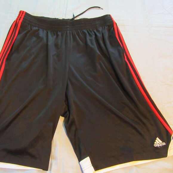 Mens Vtg Adidas Black and Red Dazzle Basketball Shorts Sz 2XL - Picture 1 of 7